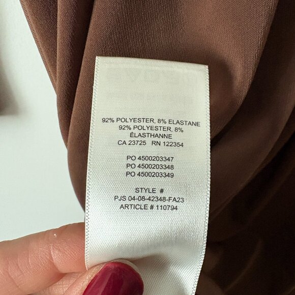 Aritzia Wilfred Cloud Midi Dress Stretch Jersey Brown Size Small - Picture 5 of 5